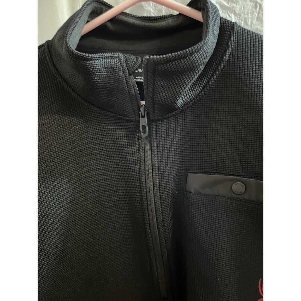 Spyder Black Thermal Waffle Knit Fleece Lined 1/4 Zip Pullover Sz L - Picture 3 of 7